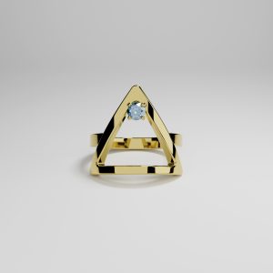 Anello Acqua placcato Oro 18kt collezione Elementi