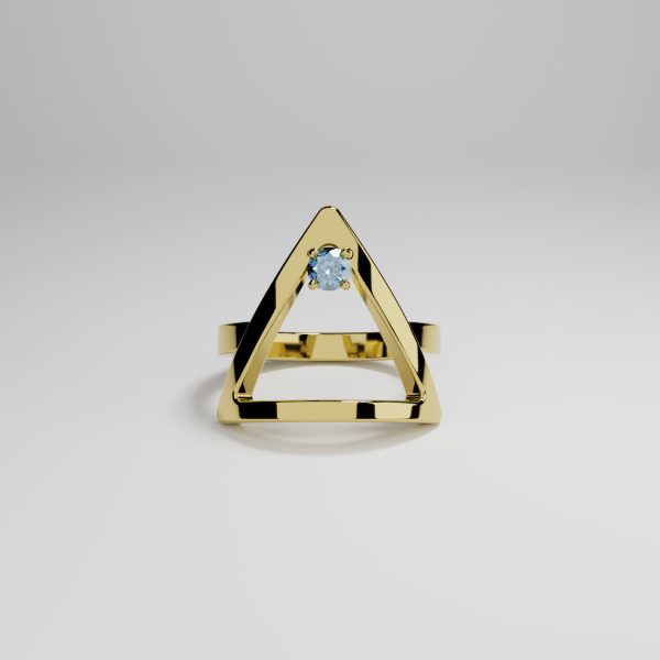 Anello Acqua placcato Oro 18kt collezione Elementi