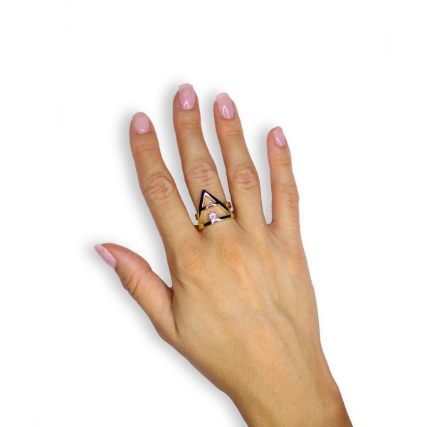 Immagine indossato Anello Aria placcato Oro 18kt Collezione Elementi